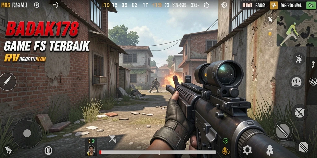 Screenshot menunjukkan aksi menembak yang cepat di <strong>BADAK178</strong>.