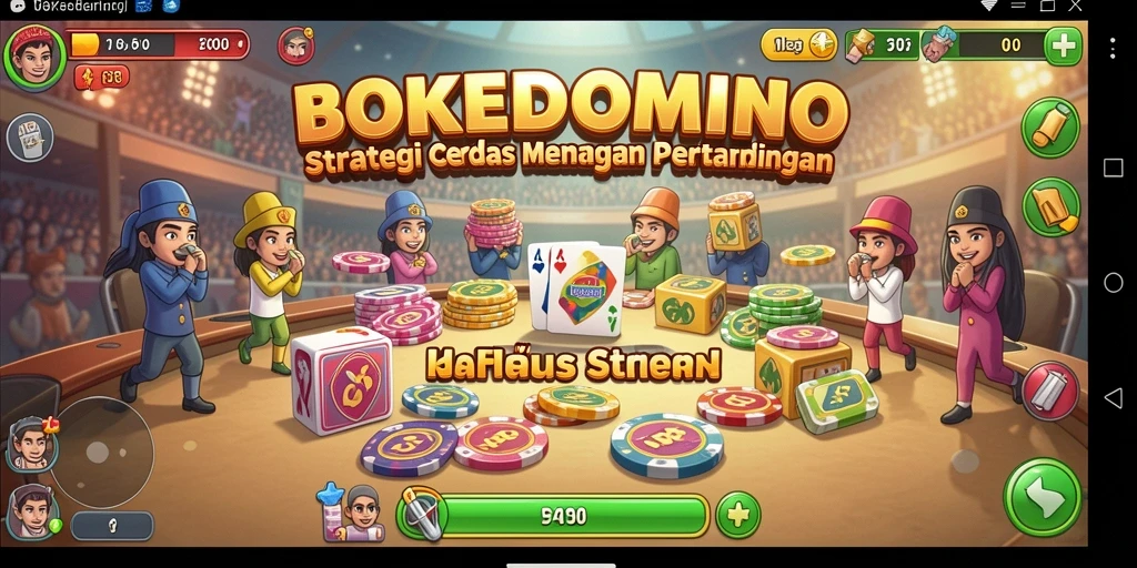 Tampilan gameplay menarik dari BOKEDOMINO yang memikat.