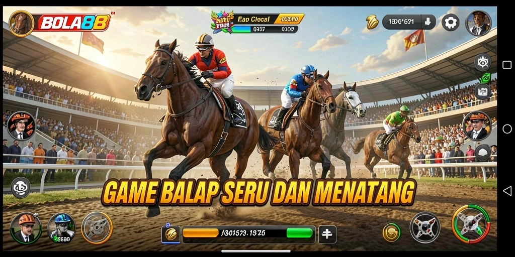 Tampilan gameplay seru BOLA88 dengan kecepatan tinggi.