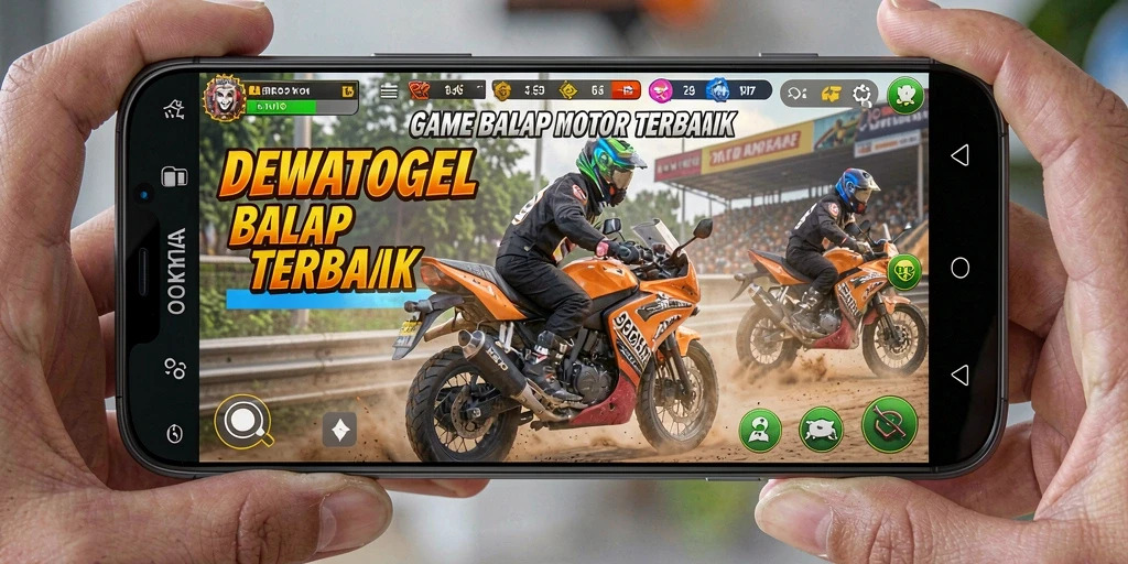 Gameplay DEWATOGEL yang mendebarkan saat balapan motor.