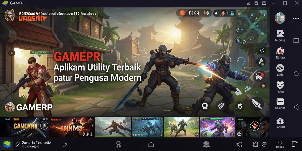 Tangkapan layar utama GAMERP yang menunjukkan antarmuka aplikasi Utility yang modern.