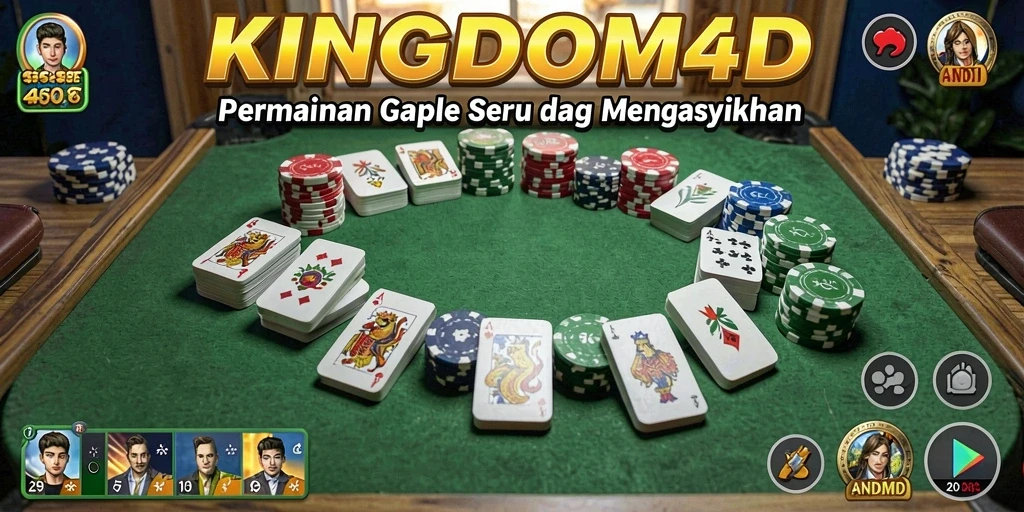 Tampilan gameplay Gaple yang seru di KINGDOM4D.
