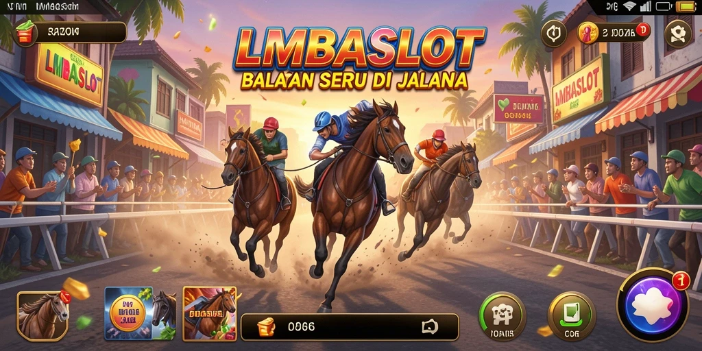 Tampilan gameplay balapan yang mendebarkan di LMBASLOT.