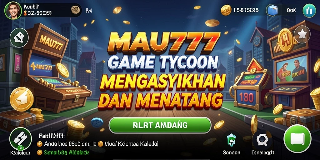 Screenshot gameplay MAU777 yang menampilkan manajemen bisnis Tycoon.