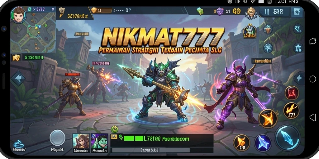 Screenshot gameplay NIKMAT777 menampilkan pertempuran seru dalam strategi SLG.