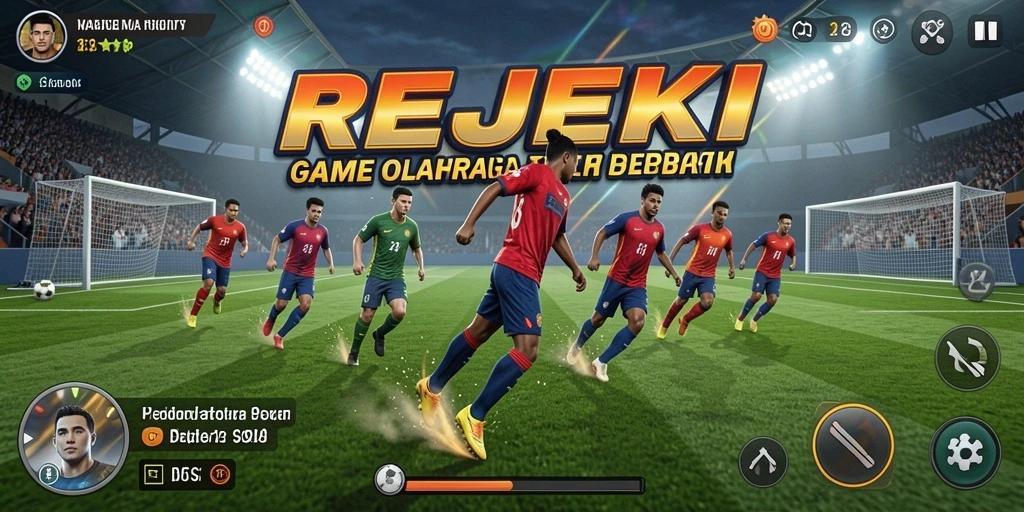 Tangkapan layar utama dari gameplay <strong>REJEKI</strong> yang menunjukkan aksi olahraga seru.