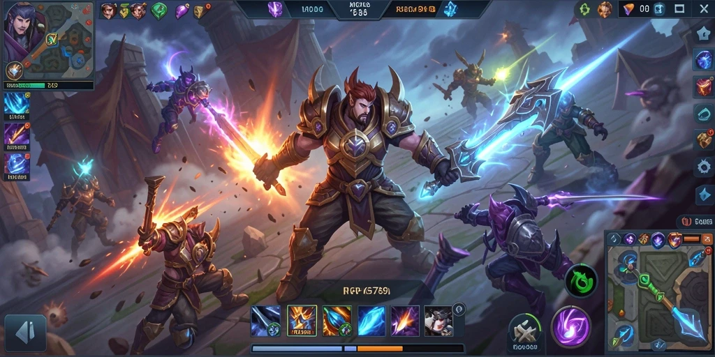 Tangkapan layar gameplay <strong>RP6789</strong> yang menunjukkan karakter bertarung di arena.