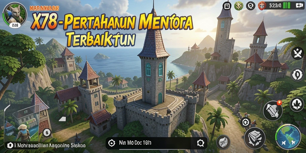 Tampilan menarik dari gameplay Tower Defense X78.